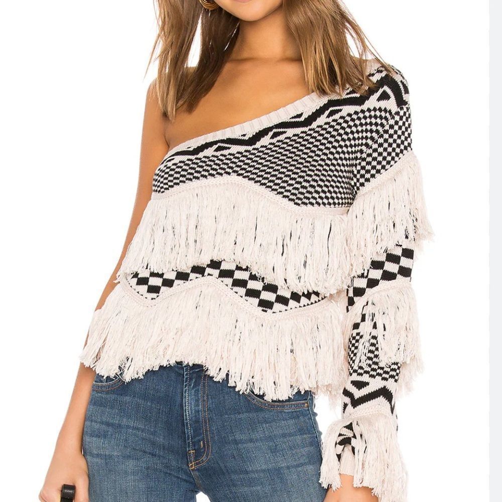 HOUSE OF HARLOW 1960 NOA FRINGE SWEATER